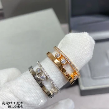 2022 Új Tiszta 925 Sterling Ezüst Ékszerek, A Nők Ovális Mozgás Gyűrű Gyémánt Esküvői Ékszer Eljegyzési Gyűrű Szerencsés Luxus Designer