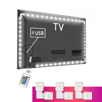 5V USB hálózati RGB 5050SMD LED Szalag Neon fény DIY HDTV TV-Háttérvilágítás Elfogultság világítás SZÁMÍTÓGÉP Képernyőjén Asztal Dekoráció lámpa 1M 2M 3M