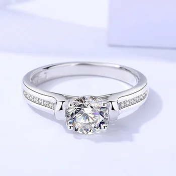 Egy karát Mosan Gyémánt Gyűrű Női 925 sterling ezüst koreai divat határokon átnyúló gyűrűt, karkötőt, a barátnője