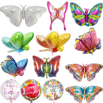 Nagy Pillangó, Léggömbök Színes Pillangós Születésnapi Egy Éves Fél Alumínium Fólia Léggömb, Esküvői Dekoráció, Baba Zuhany