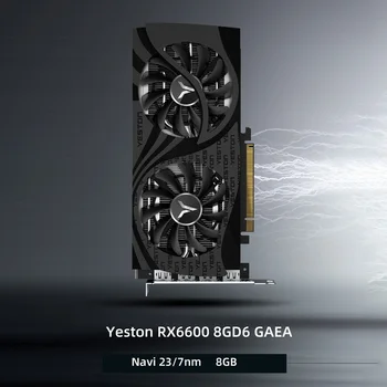 YESTON Radeon RX 6600 Grafikus kártya GDDR6 8G 128 bites Játék Együttműködés GPU RX6600-8GD6 GB-os Asztali AMD Játék videokártya
